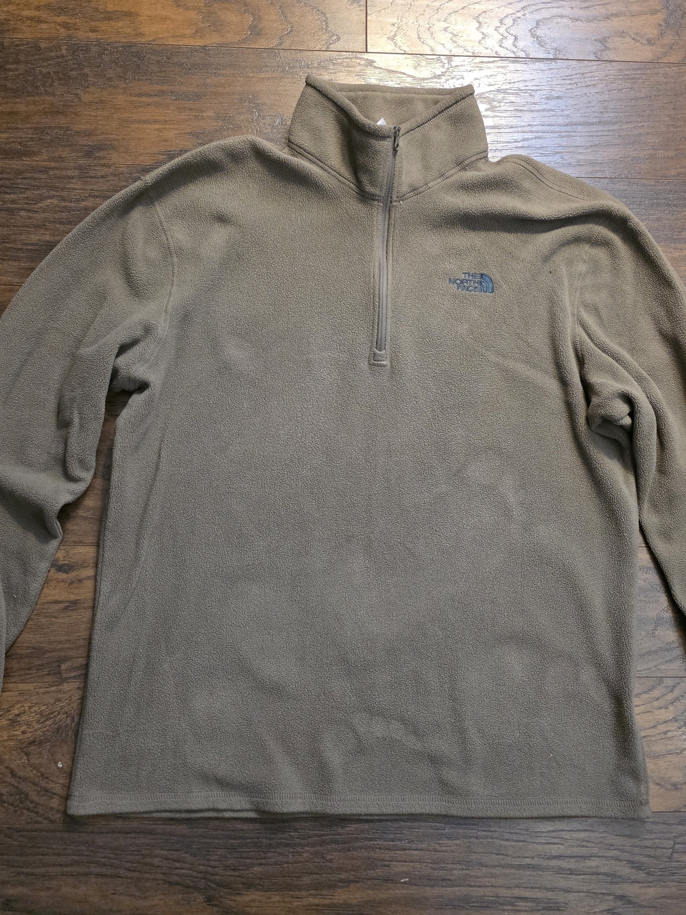 The North Face Men’s Olive Green Quarter-Zip Fleece Pullover